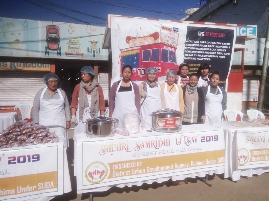 SHGs sell food products at Street Food Mela in Kohima on February 6. (Morung Photo)